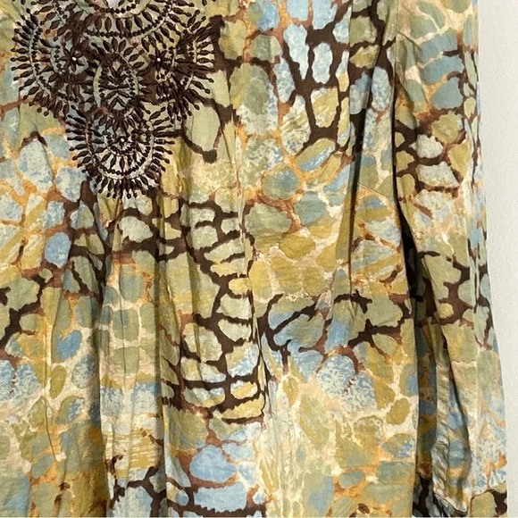 Charter Club Women’s 3X Tunic Top Cotton Boho Embroidered Hippie Colorful Artsy - Picture 4 of 13